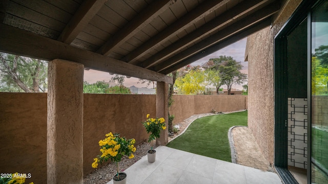 4434 E Camelback Rd Unit 128, Phoenix, AZ 85018 - fenced backyard featuring a patio