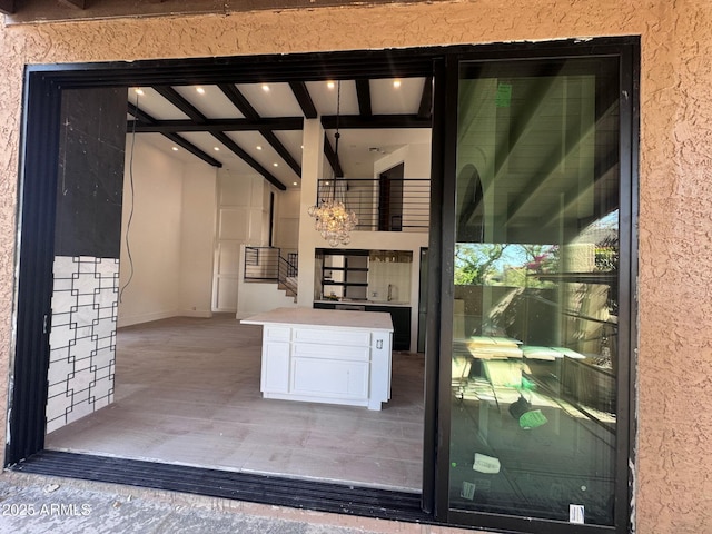 exterior space featuring stucco siding