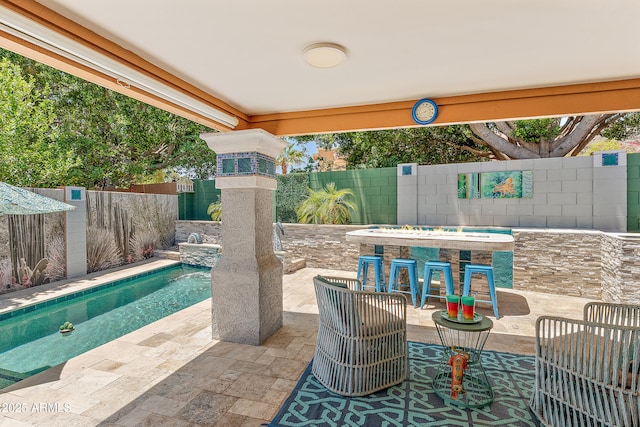10838 N 10th St, Phoenix, AZ 85020 - view of swimming pool with a patio and a fenced backyard
