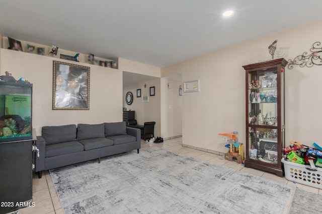 view of tiled living room