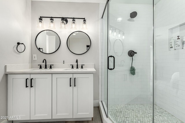 7440 E Hubbell St, Scottsdale, AZ 85257 - full bath with a shower stall and double vanity