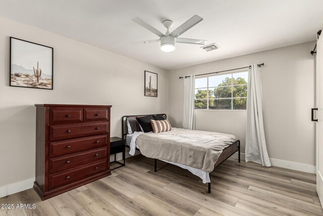7440 E Hubbell St, Scottsdale, AZ 85257 - bedroom with light wood finished floors and a ceiling fan