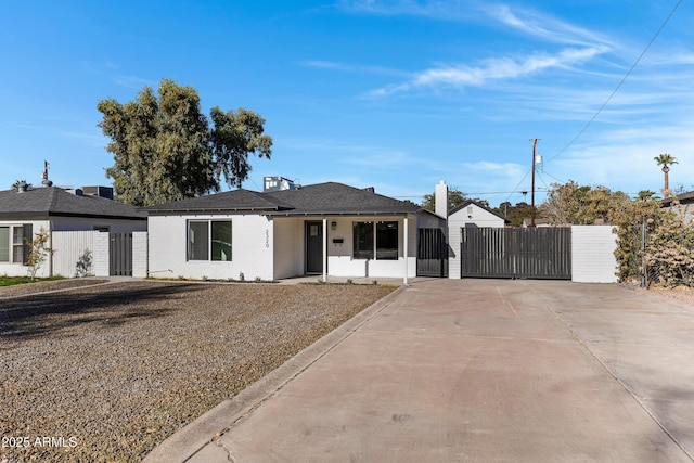 view of single story home