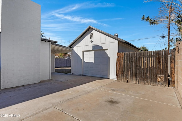 view of garage