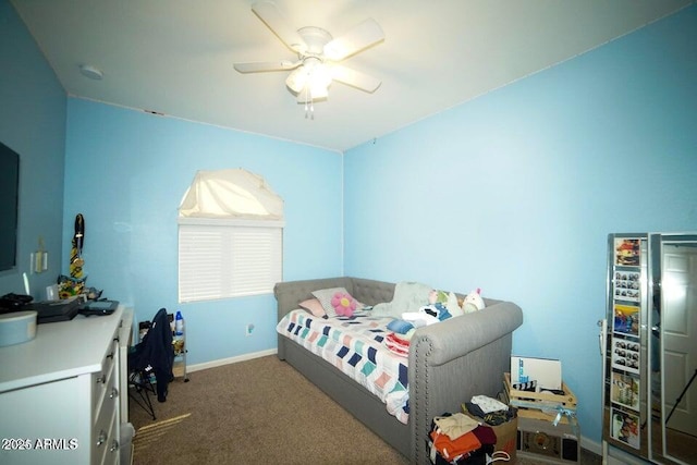19886 W Woodlands Ave, Buckeye, AZ 85326 - bedroom featuring carpet flooring, baseboards, and ceiling fan