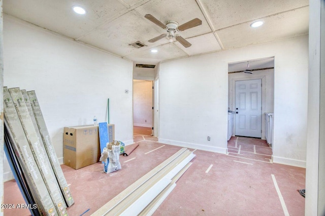 spare room featuring ceiling fan