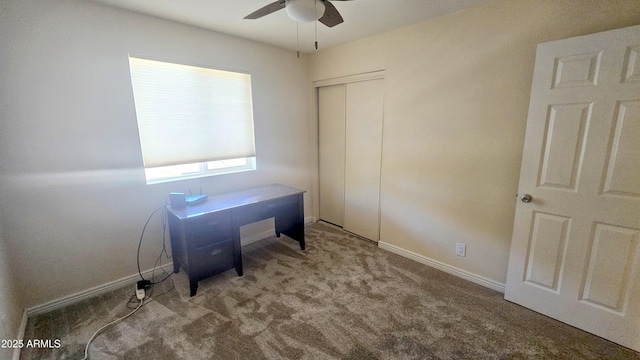 14620 N Yerba Buena Way Unit B, Fountain Hills, AZ 85268 - unfurnished office featuring a ceiling fan, carpet flooring, and baseboards