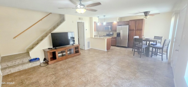 14620 N Yerba Buena Way Unit B, Fountain Hills, AZ 85268 - living area with ceiling fan and stairs