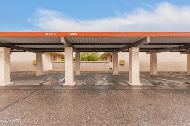 view of covered parking lot