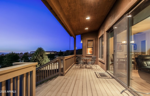 view of deck at dusk