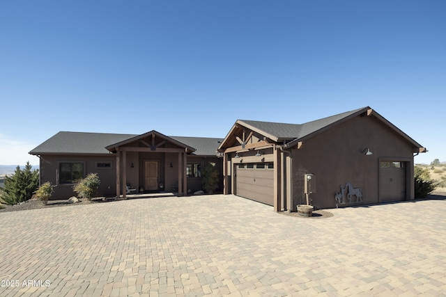 view of front of home with a garage