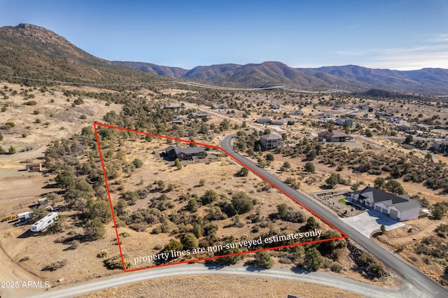 aerial view featuring a mountain view