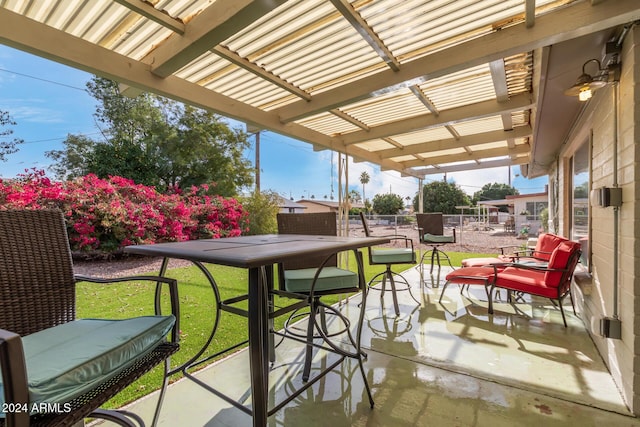 view of patio / terrace with a pergola