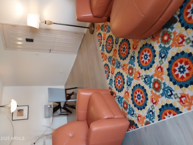 8649 E Royal Palm Rd Unit 213, Scottsdale, AZ 85258 - sitting room featuring vaulted ceiling