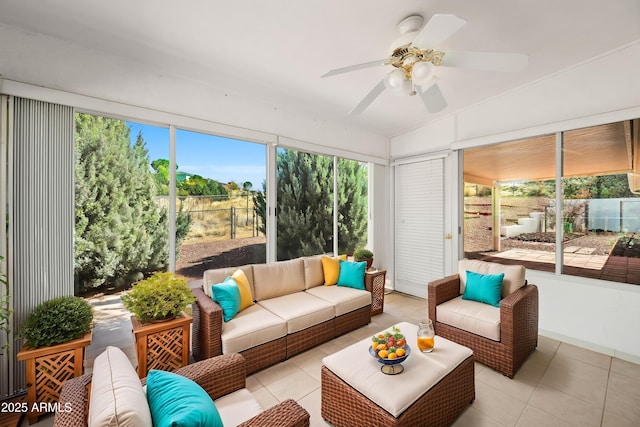 4701 N Sheridan Ln, Prescott Valley, AZ 86314 - sunroom / solarium with a ceiling fan and an outdoor living space