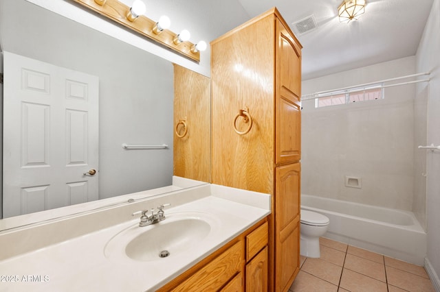 4701 N Sheridan Ln, Prescott Valley, AZ 86314 - full bath with tile patterned floors, toilet, vanity, and bathing tub / shower combination