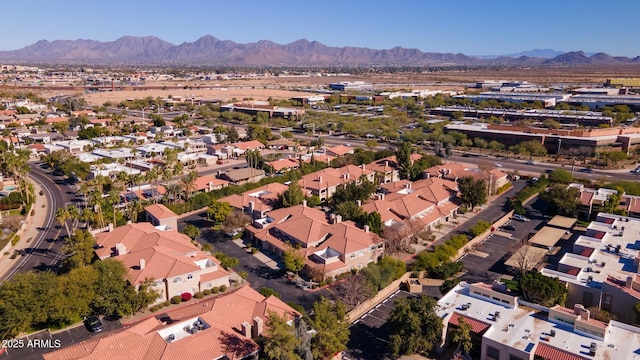 aerial view with a mountain view