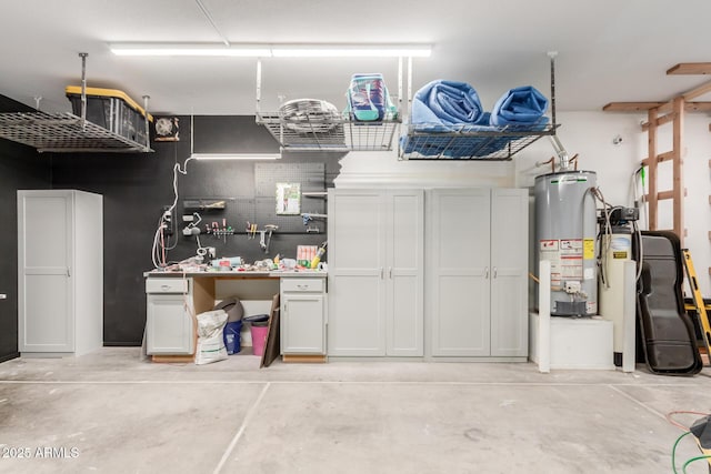 garage with water heater