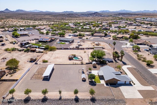 23705 N Chaps Dr, Florence, AZ 85132 - aerial perspective of suburban area with a mountain backdrop and a desert landscape