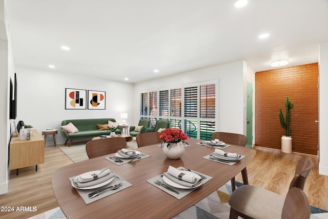 dining room featuring light hardwood / wood-style floors