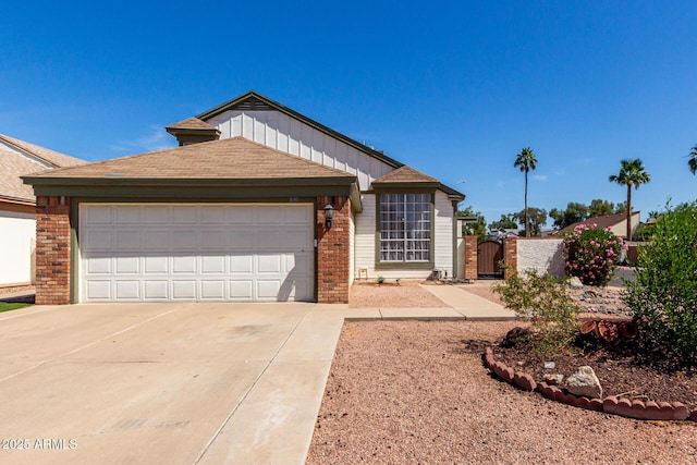 830 E Gila Ln, Chandler, AZ 85225 - ranch-style home with a gate, driveway, brick siding, and an attached garage