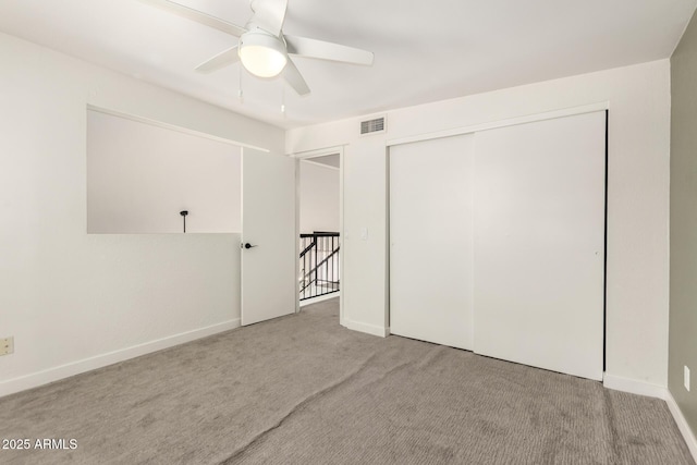 830 E Gila Ln, Chandler, AZ 85225 - unfurnished bedroom with carpet floors, a closet, baseboards, and ceiling fan