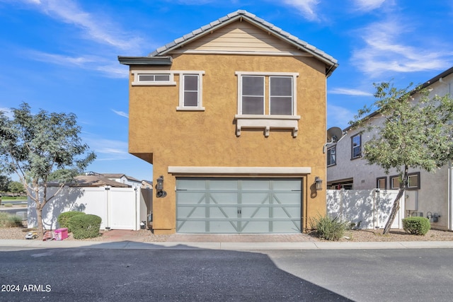 view of front facade with a garage