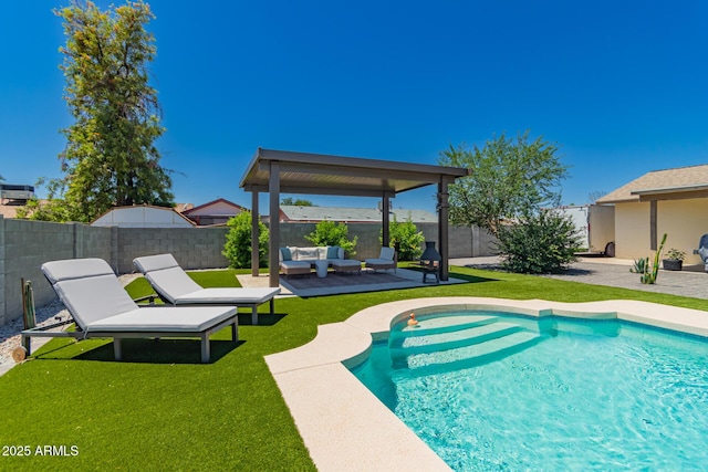 5031 W Grandview Rd, Glendale, AZ 85306 - view of swimming pool with an outdoor hangout area and a patio