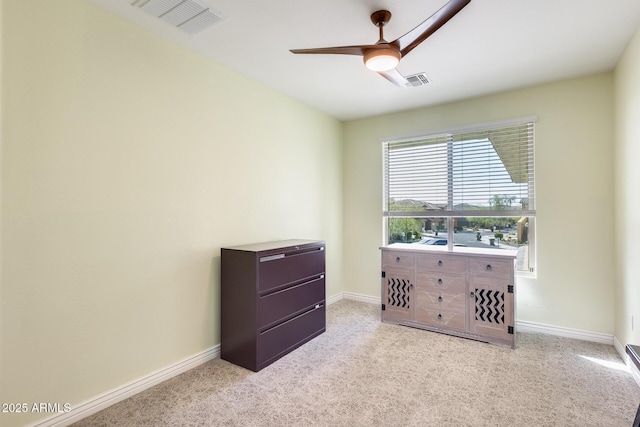 bedroom featuring carpet, visible vents, and baseboards