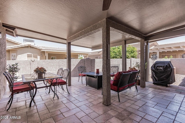 view of patio featuring area for grilling