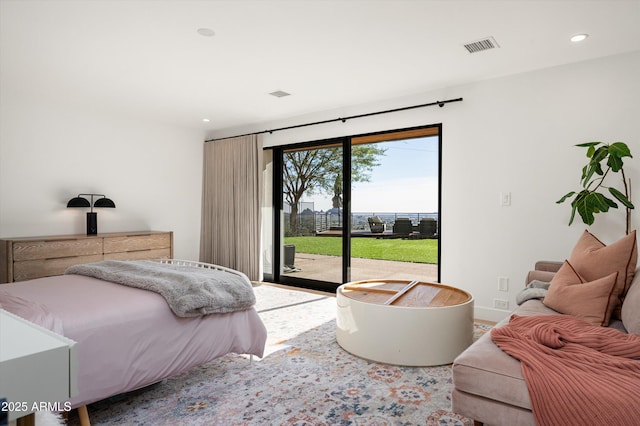 bedroom with access to exterior