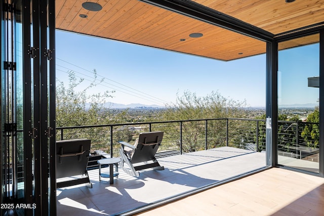 balcony with a mountain view