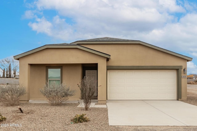 ranch-style home with a garage