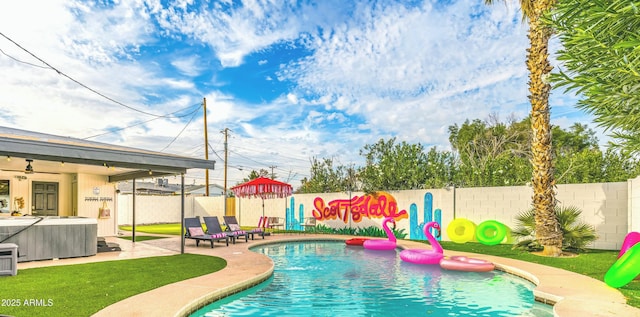 view of pool with a patio