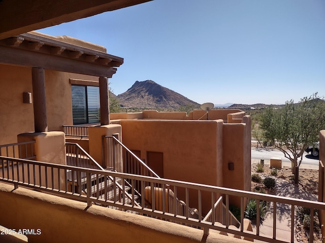 balcony with a mountain view