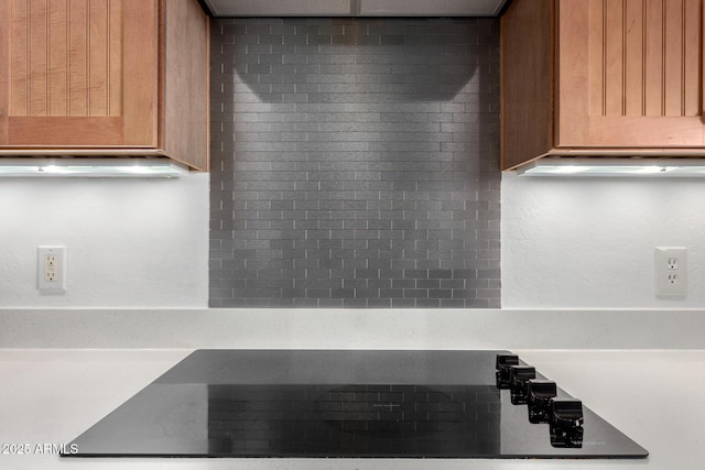 interior details featuring black electric stovetop