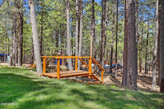 1868 Flicker Dr, Forest Lakes, AZ 85931 - view of grassy yard featuring a deck