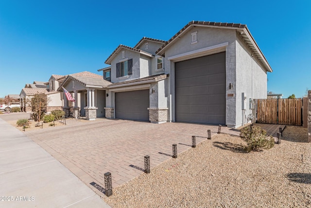 view of front of property featuring a garage