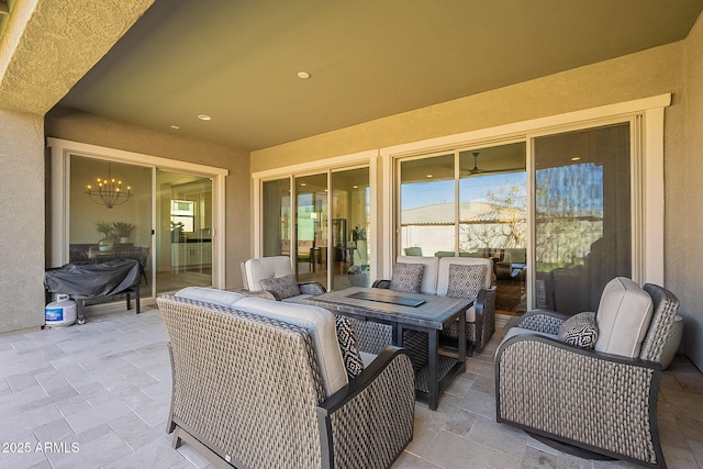 view of patio with outdoor lounge area