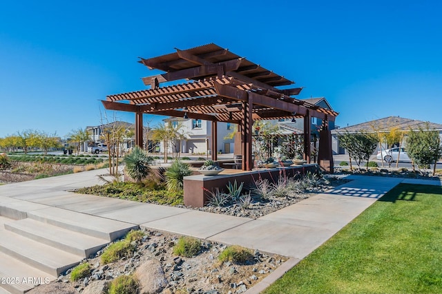 view of community featuring a pergola