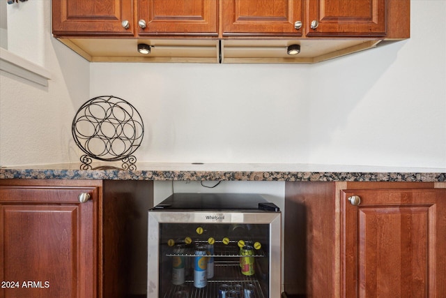 interior details with wine cooler