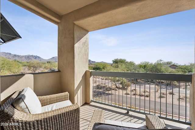 balcony with a mountain view