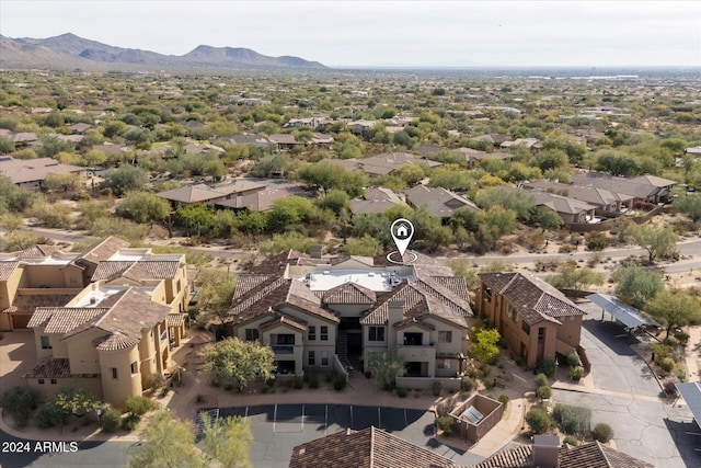 aerial view with a mountain view