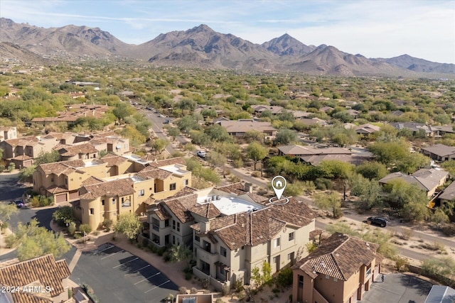 bird's eye view featuring a mountain view