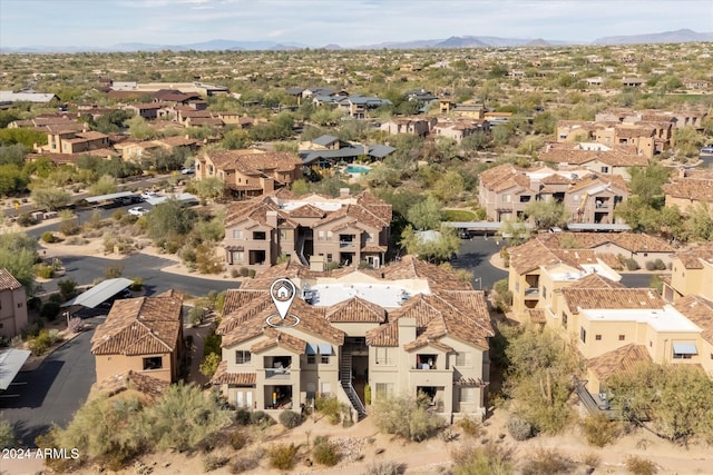 bird's eye view featuring a mountain view