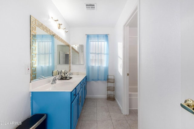 bathroom featuring vanity and tile patterned flooring