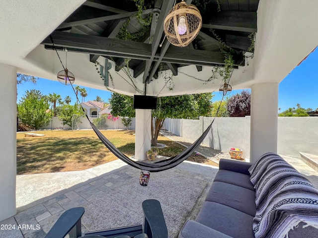 view of patio / terrace featuring a gazebo