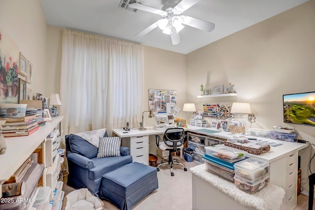 3336 W King Dr, Anthem, AZ 85086 - office area featuring ceiling fan and light colored carpet