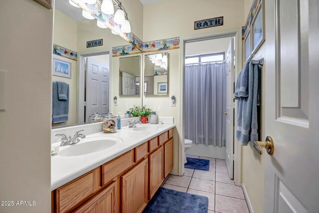 3336 W King Dr, Anthem, AZ 85086 - full bath featuring double vanity, toilet, and tile patterned flooring