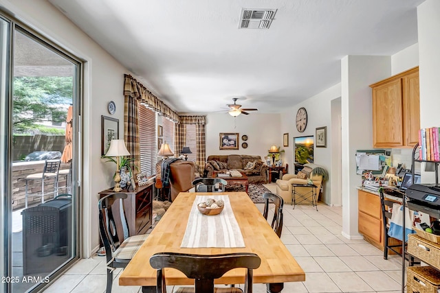 3336 W King Dr, Anthem, AZ 85086 - dining space featuring light tile patterned floors and ceiling fan